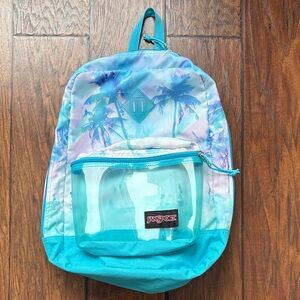 Jansport Blue and Purple Palm Backpack